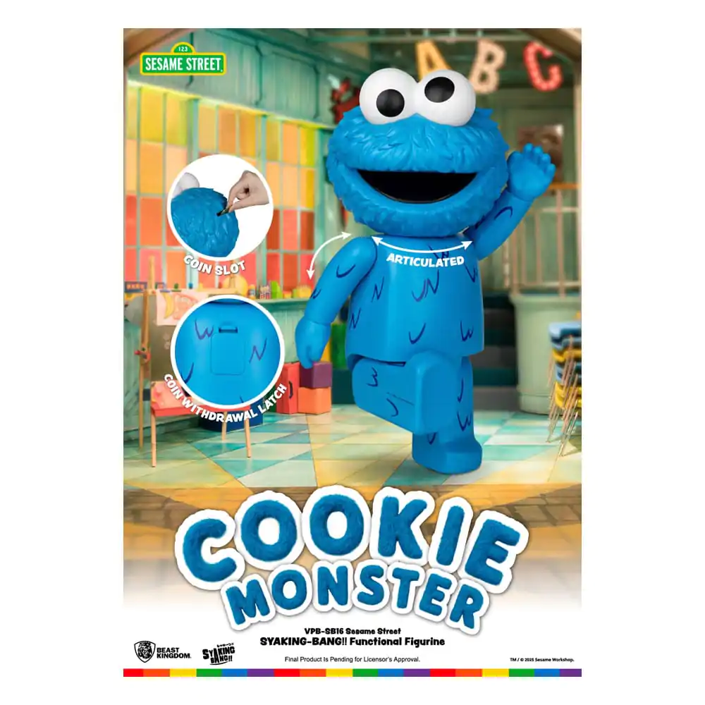 Sesame Street Syaking Bang Series PVC kasica prasica Cookie Monster 47 cm fotografija proizvoda
