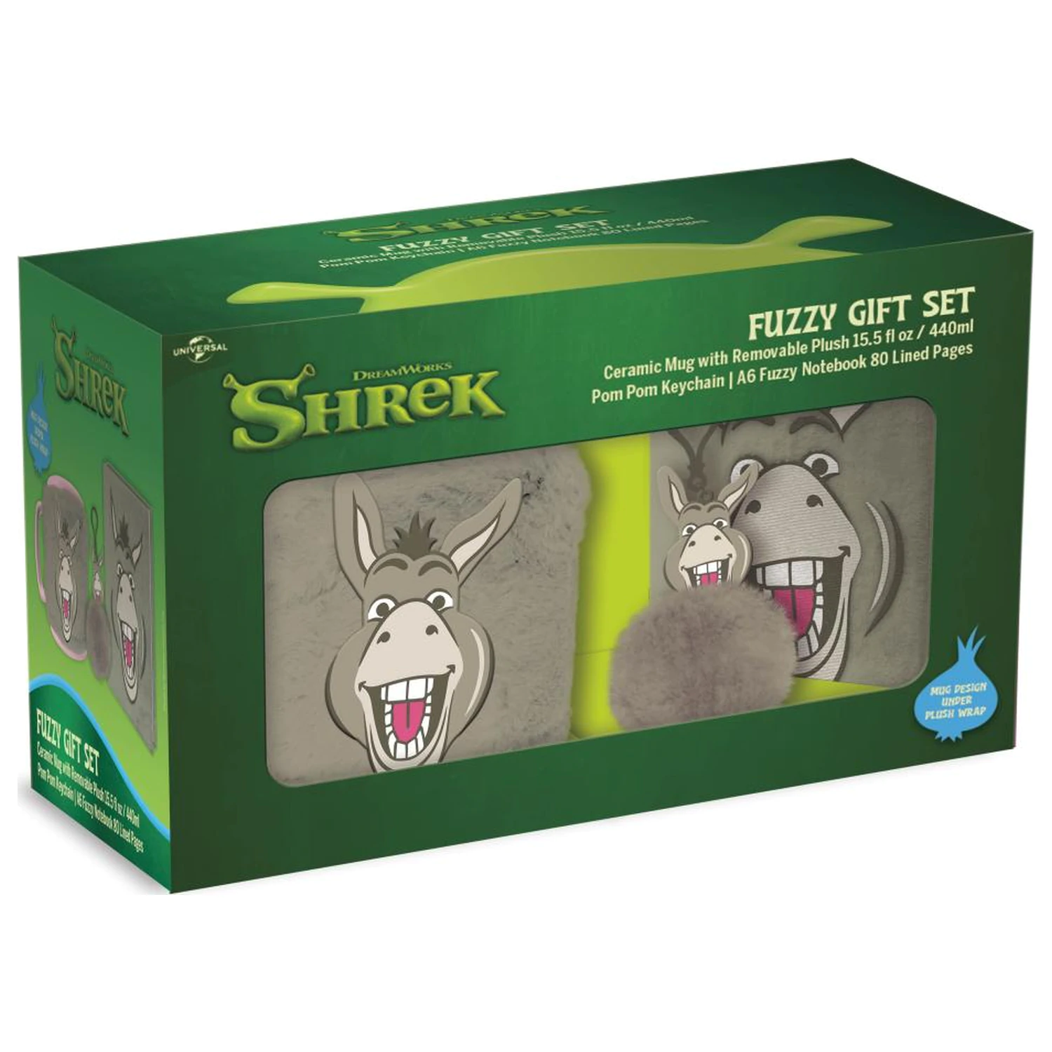 Shrek Donkey Fuzzy Set za poklon Bilježnica + Šalica + Privjesak za ključeve fotografija proizvoda