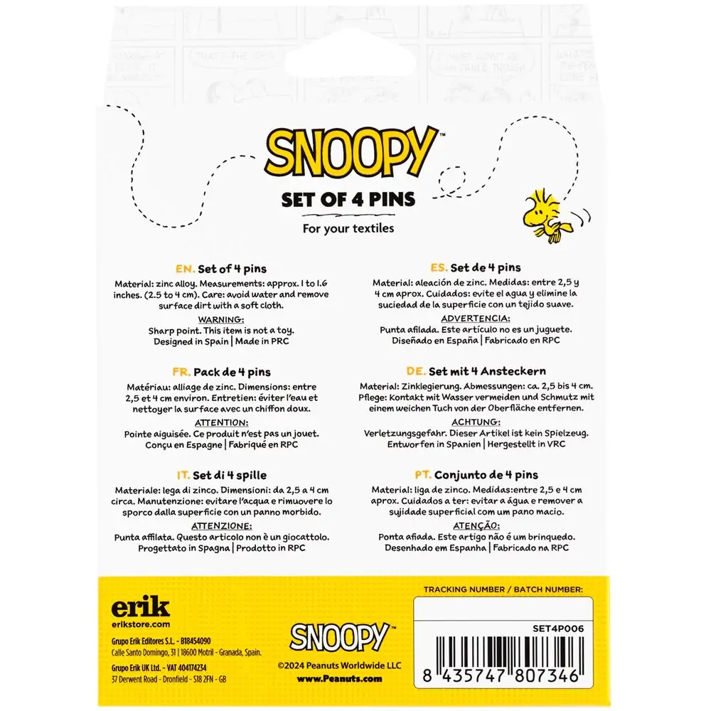 Snoopy set od 4 bedža fotografija proizvoda