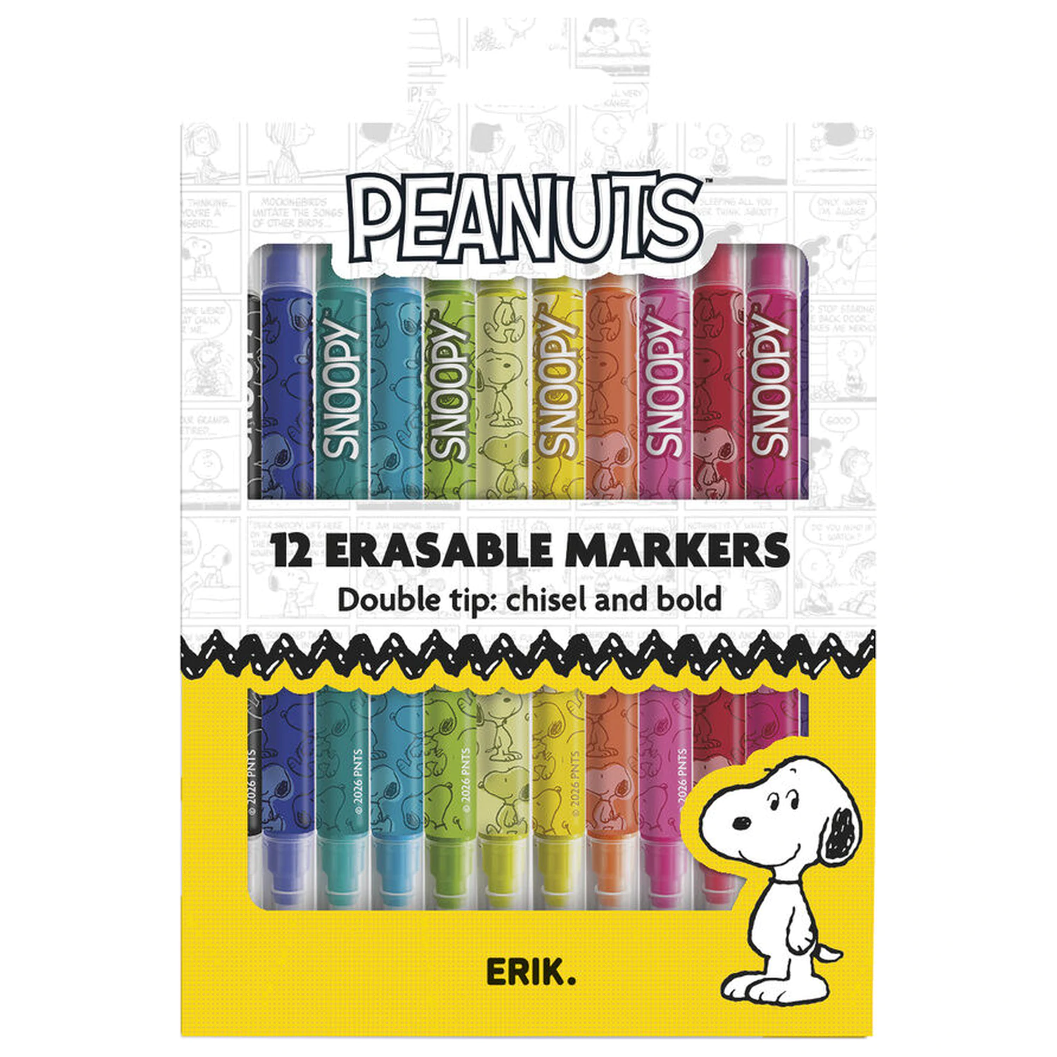 Snoopy Peanuts set od 12 gumica markera fotografija proizvoda
