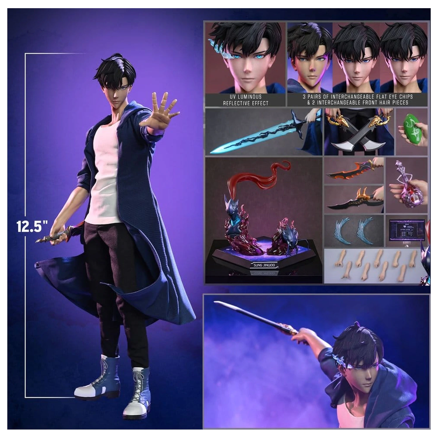 Solo Leveling akcijska figura 1/6 Sung Jinwoo 32 cm fotografija proizvoda