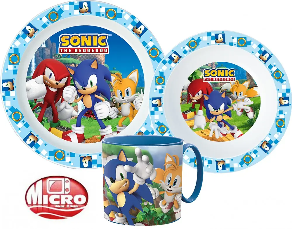 Sonic the Hedgehog set posuđa za večeru, mikro plastični set fotografija proizvoda