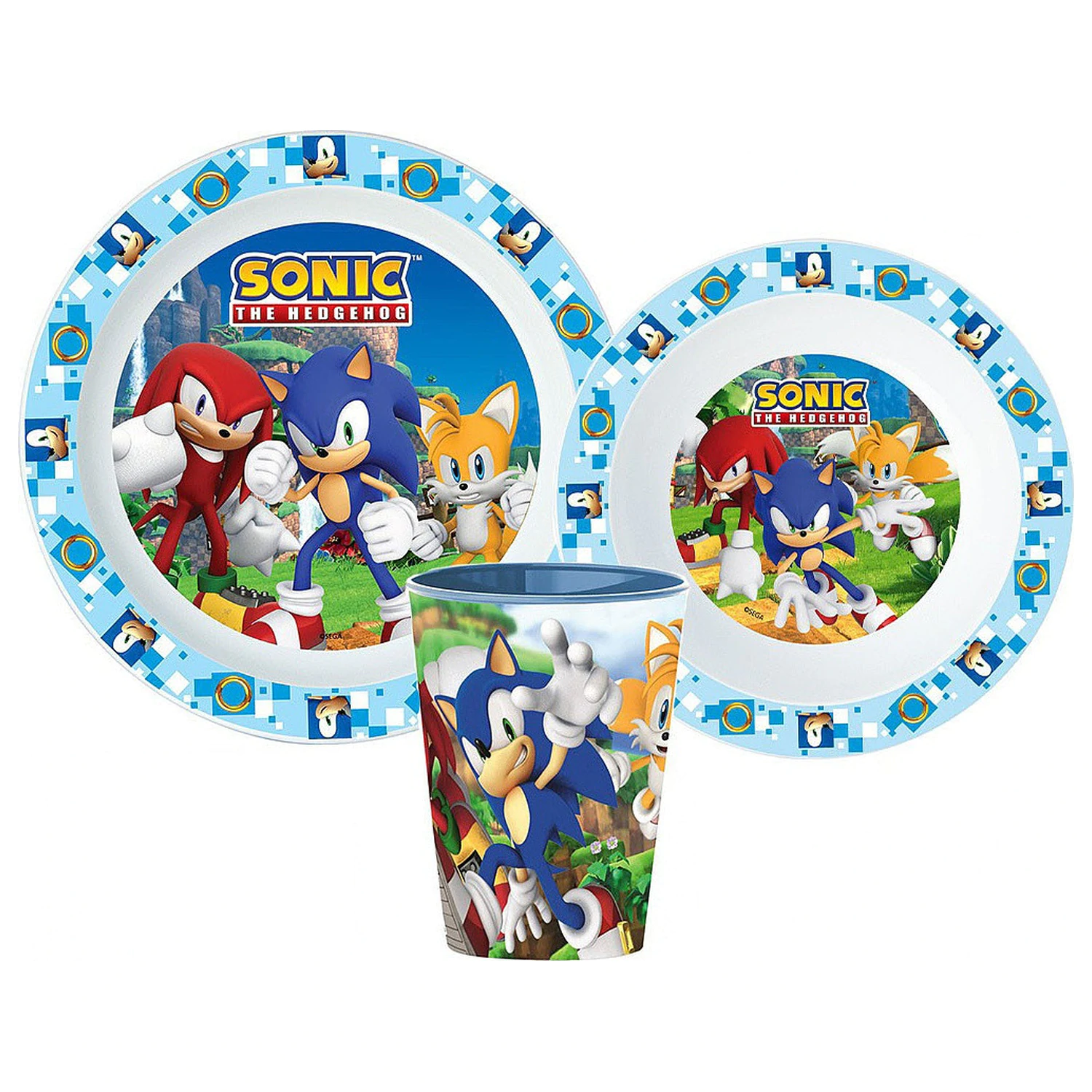 Sonic Adventure set posuđa za jelo, mikroplastični set, sa 260 ml staklom fotografija proizvoda