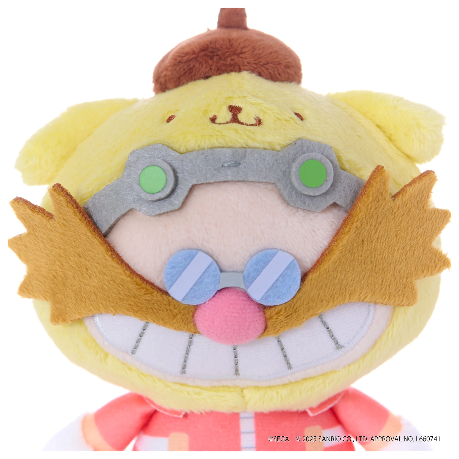 Sonic & Friends x Sanrio Dr. Eggman x P25pxompurin Maskota Plišana igračka 8 cm fotografija proizvoda