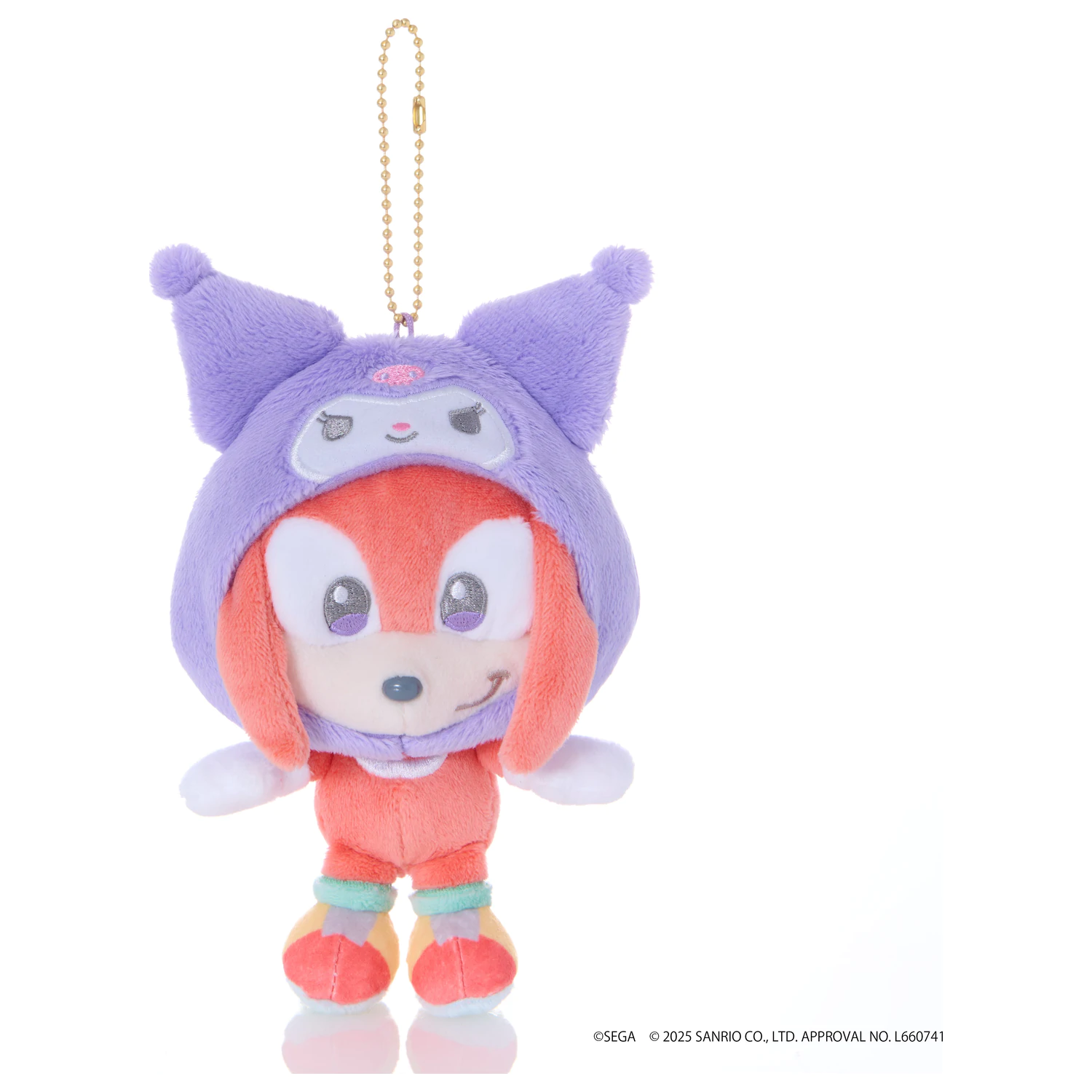 SONIC & FRIENDS X SANRIO Knuckles x Kuromi Maskota plišana igračka 8cm fotografija proizvoda