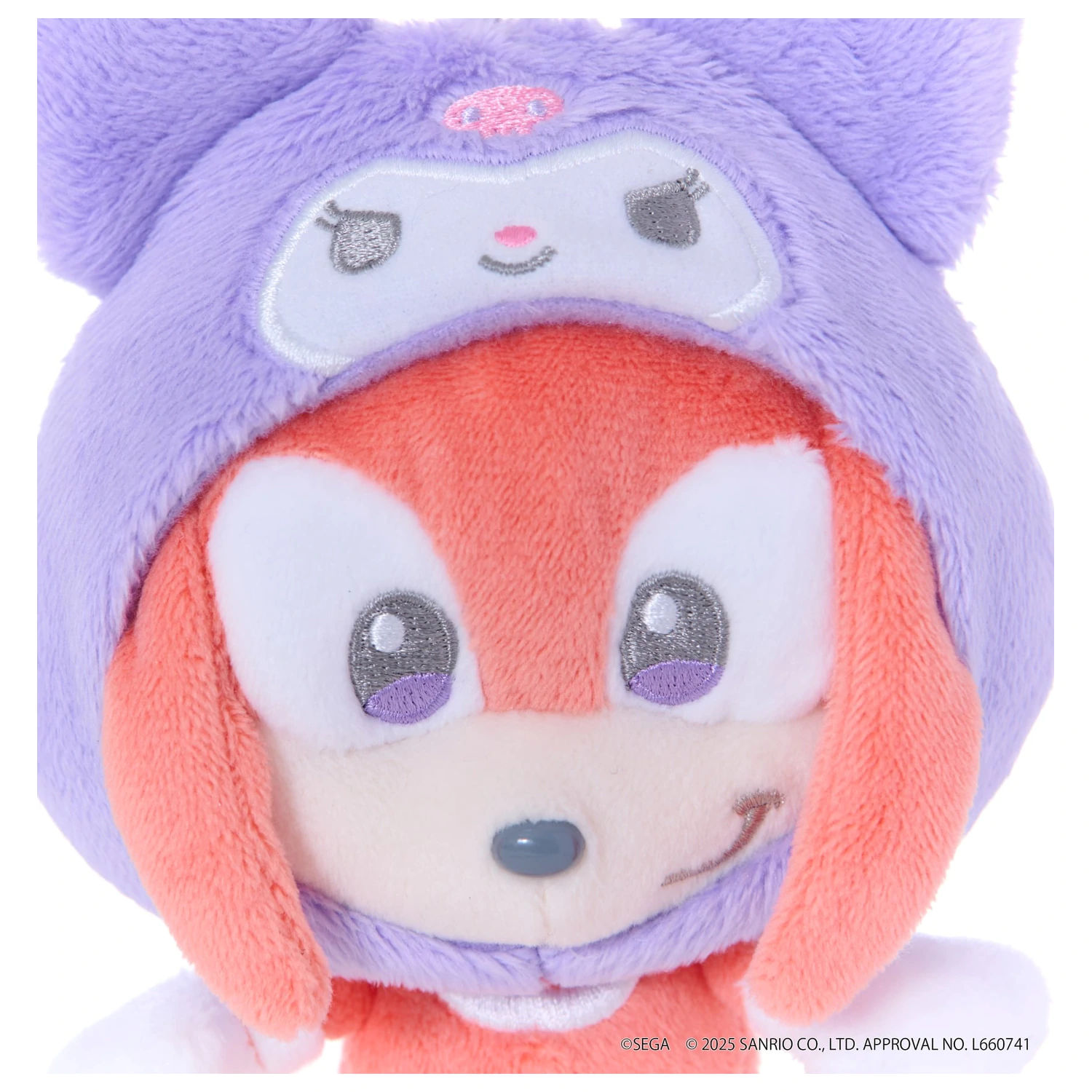 SONIC & FRIENDS X SANRIO Knuckles x Kuromi Maskota plišana igračka 8cm fotografija proizvoda