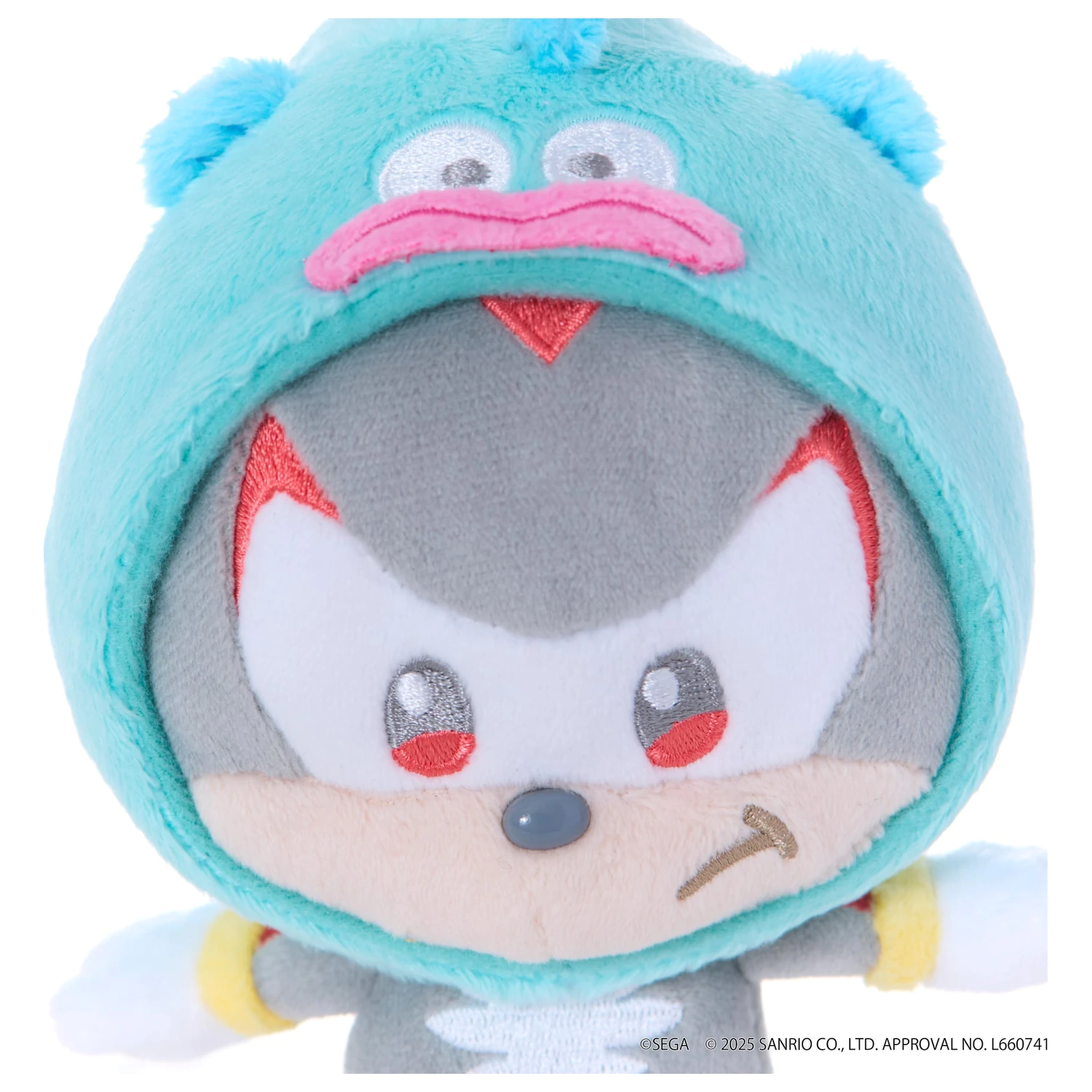 Sonic & Friends X Sanrio Shadow X Hangyodon Maskota Plišana Igračka 8 cm fotografija proizvoda