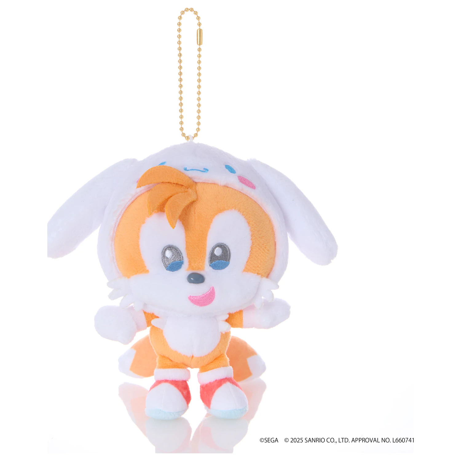 SONIC & FRIENDS x SANRIO Tails x Cinnamoroll Maskota Plišana igračka 8 cm fotografija proizvoda