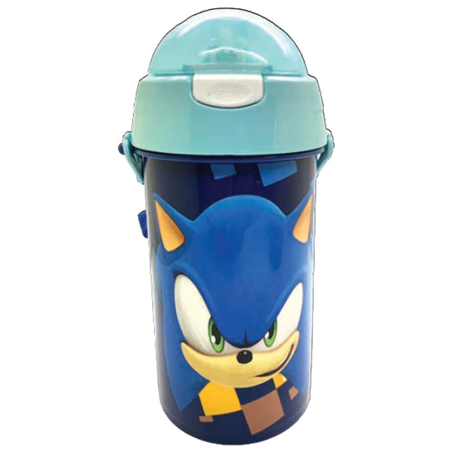 Sonic Speed plava plastična boca sa slamkom i vješalicom 500 ml fotografija proizvoda