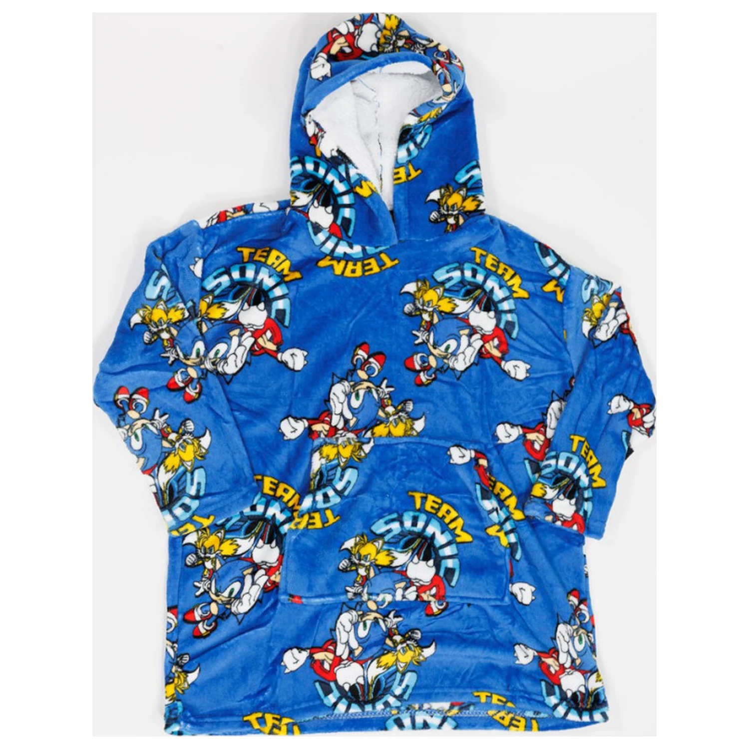 Sonic Team nosiva plišana deka od flisa pončo za 7-14 godina fotografija proizvoda