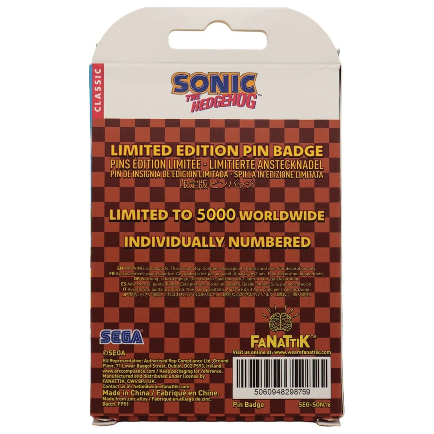 Sonic - The Hedgehog bedž Dr. Eggman Egg Mobile Chained fotografija proizvoda