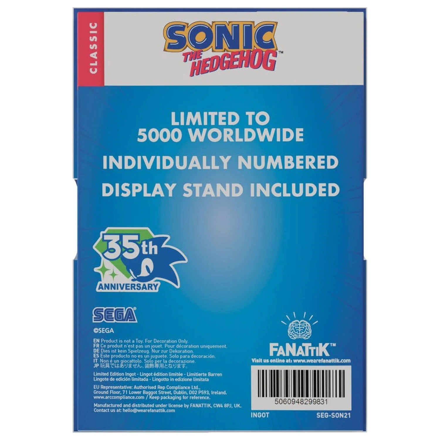 Sonic The Hedgehog Ingot prozor od vitraja stil, 60 cm fotografija proizvoda