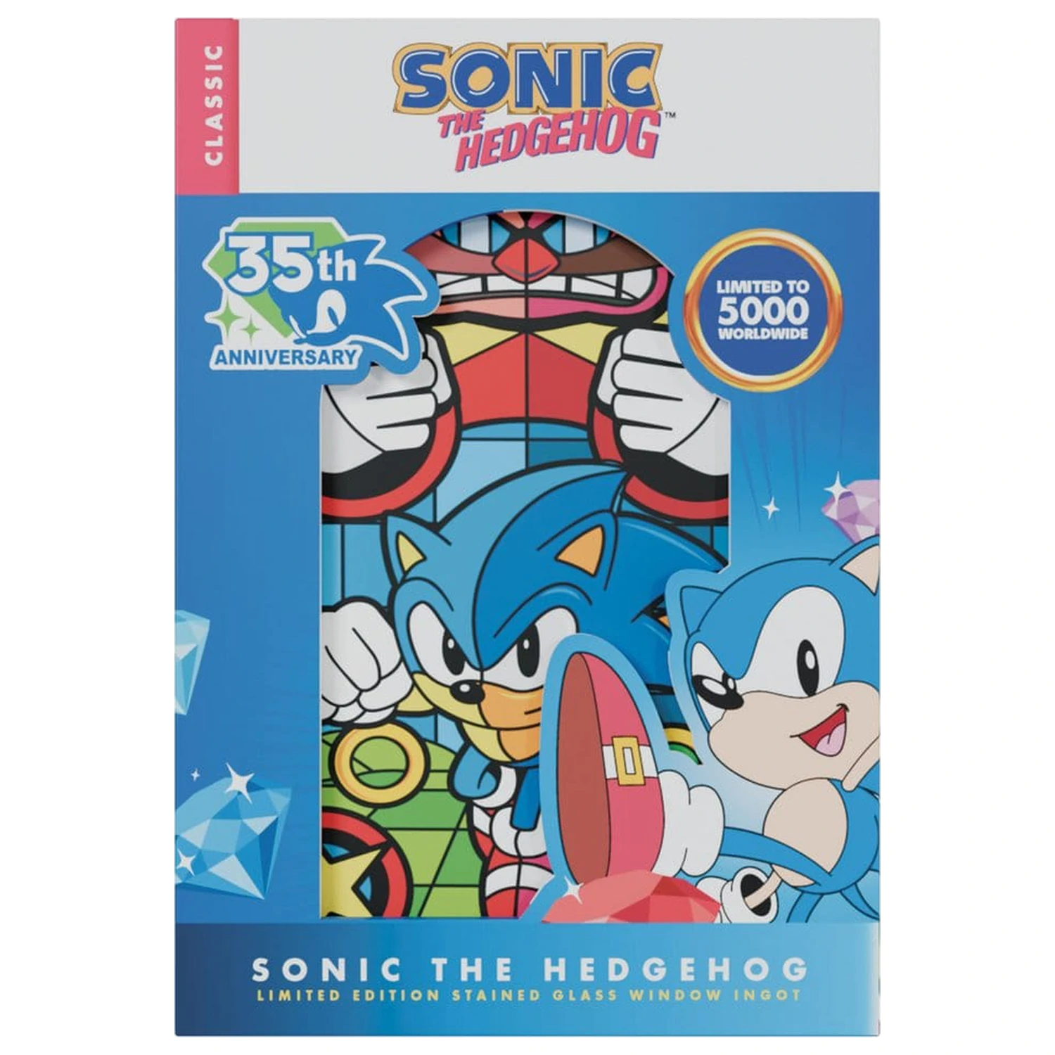 Sonic The Hedgehog Ingot prozor od vitraja stil, 60 cm fotografija proizvoda