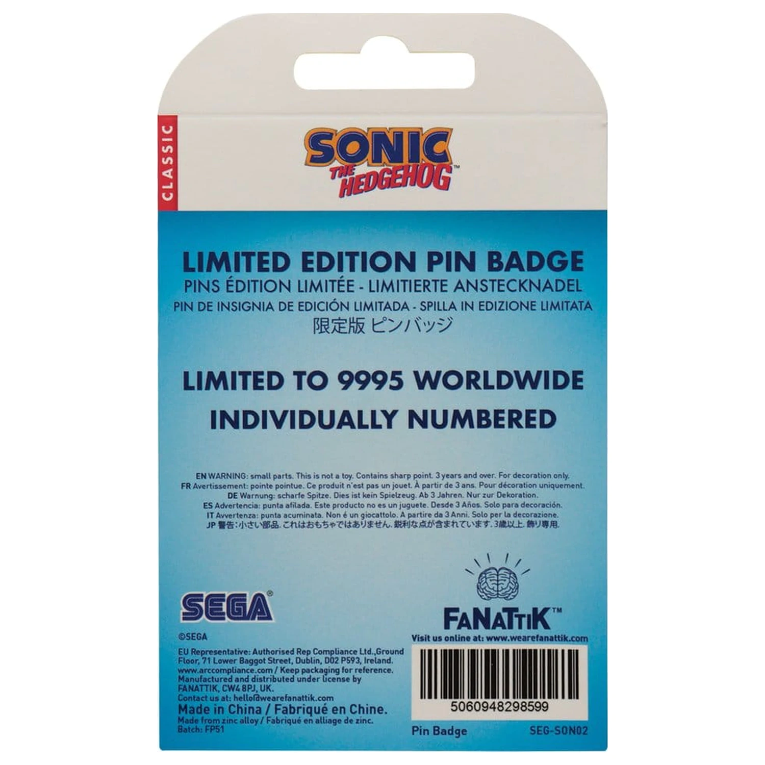 Sonic - The Hedgehog Pin značka Sonic, Tails, Knuckles Ograničeno izdanje fotografija proizvoda