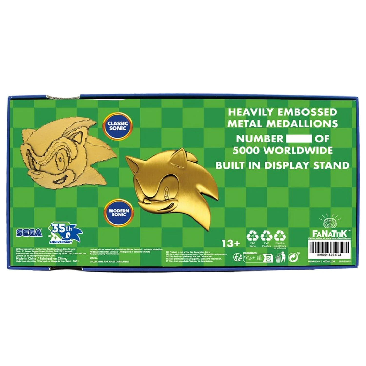 Sonic the Hedgehog set medaljona 35. godišnjica "Then & Now" ograničeno izdanje fotografija proizvoda