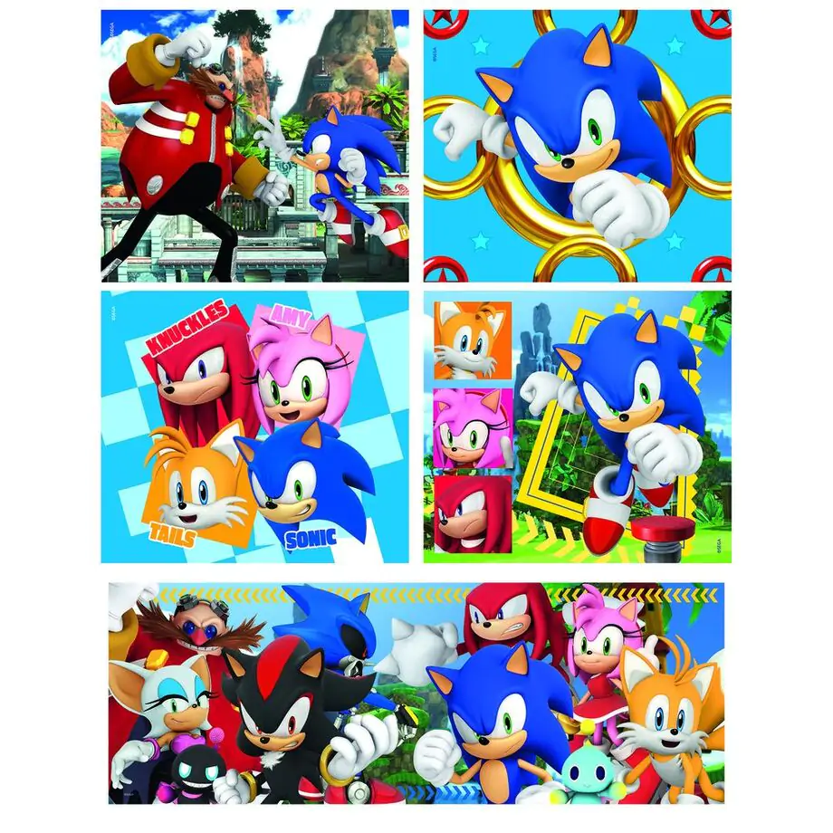 Sonic the Hedgehog puzzle 18+30+48+60 dijelova fotografija proizvoda