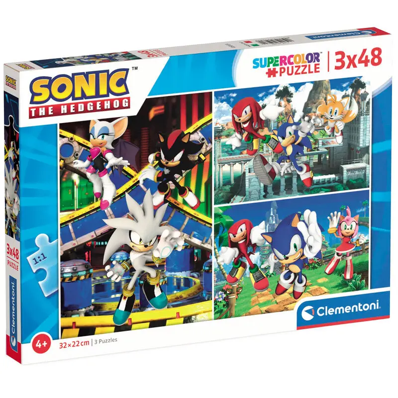 Sonic The Hedgehog puzzle 3 x 48 komada fotografija proizvoda