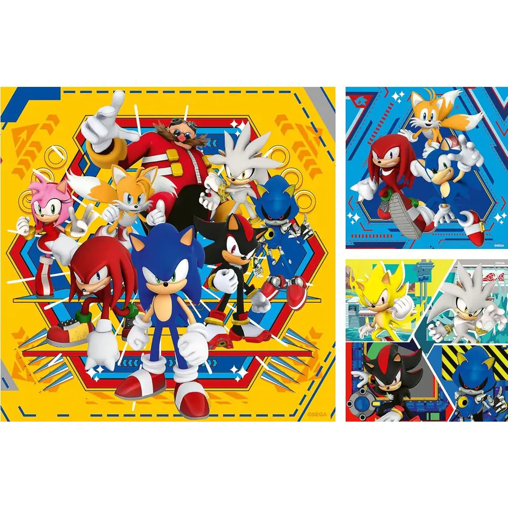 Sonic the Hedgehog puzzle 3x49 komada fotografija proizvoda