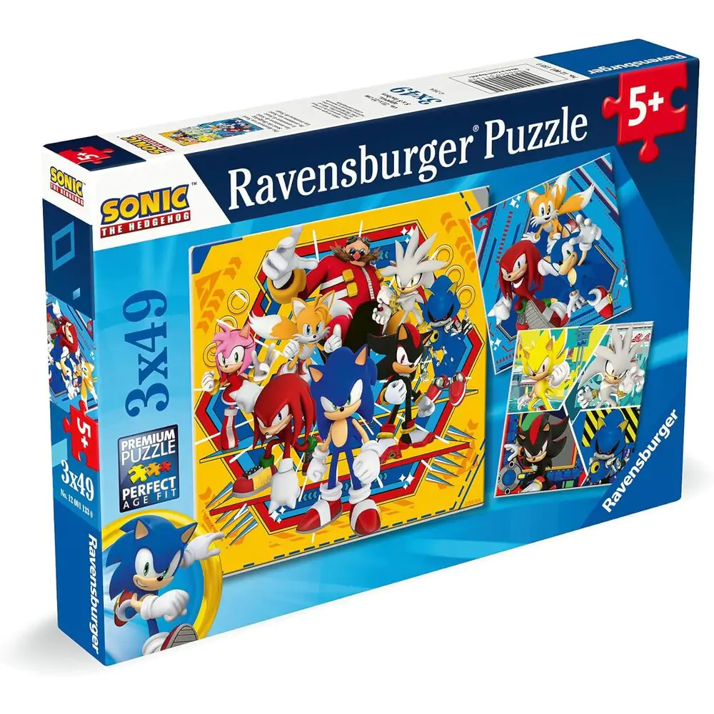 Sonic the Hedgehog puzzle 3x49 komada fotografija proizvoda