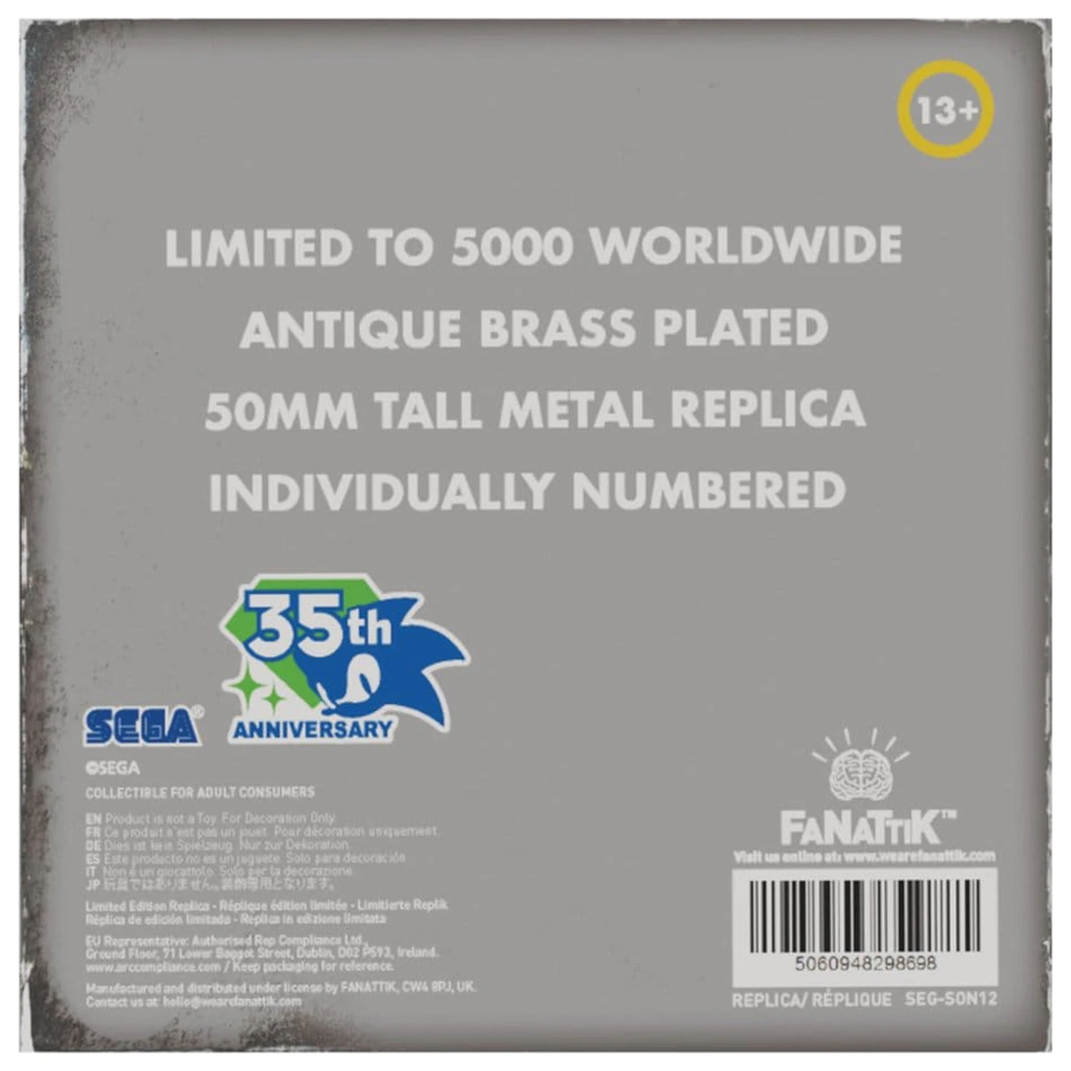Sonic the Hedgehog Replika 35. obljetnica Metalna Čizma Ograničeno izdanje fotografija proizvoda