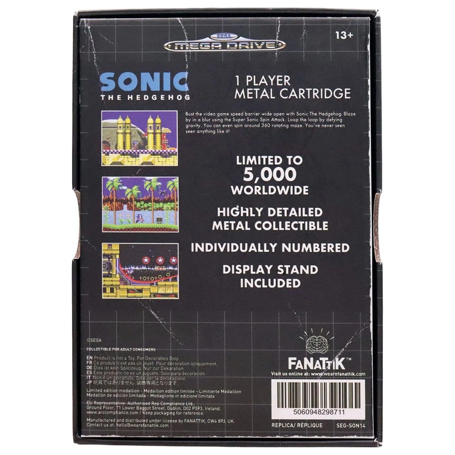 Sonic the Hedgehog replika uloška za igru Limited Edition 11 x 7 x 1 cm fotografija proizvoda