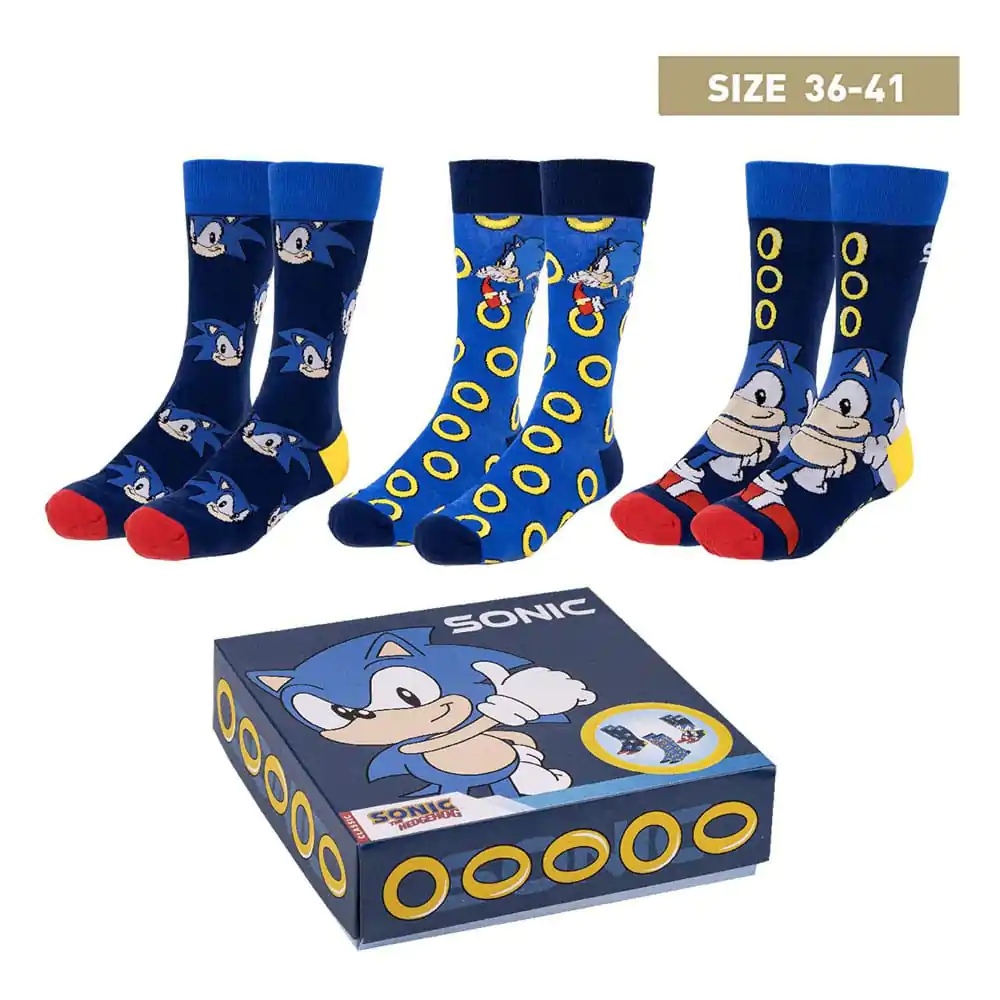 Sonic the Hedgehog Čarape 3-Pack Sonic 35-41 fotografija proizvoda