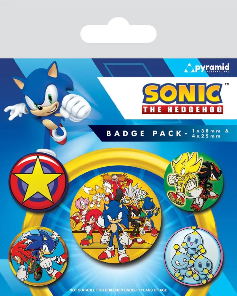 Sonic the Hedgehog Pin-Back Buttons 5-Pack Speed Team, komplet znački s iglom fotografija proizvoda