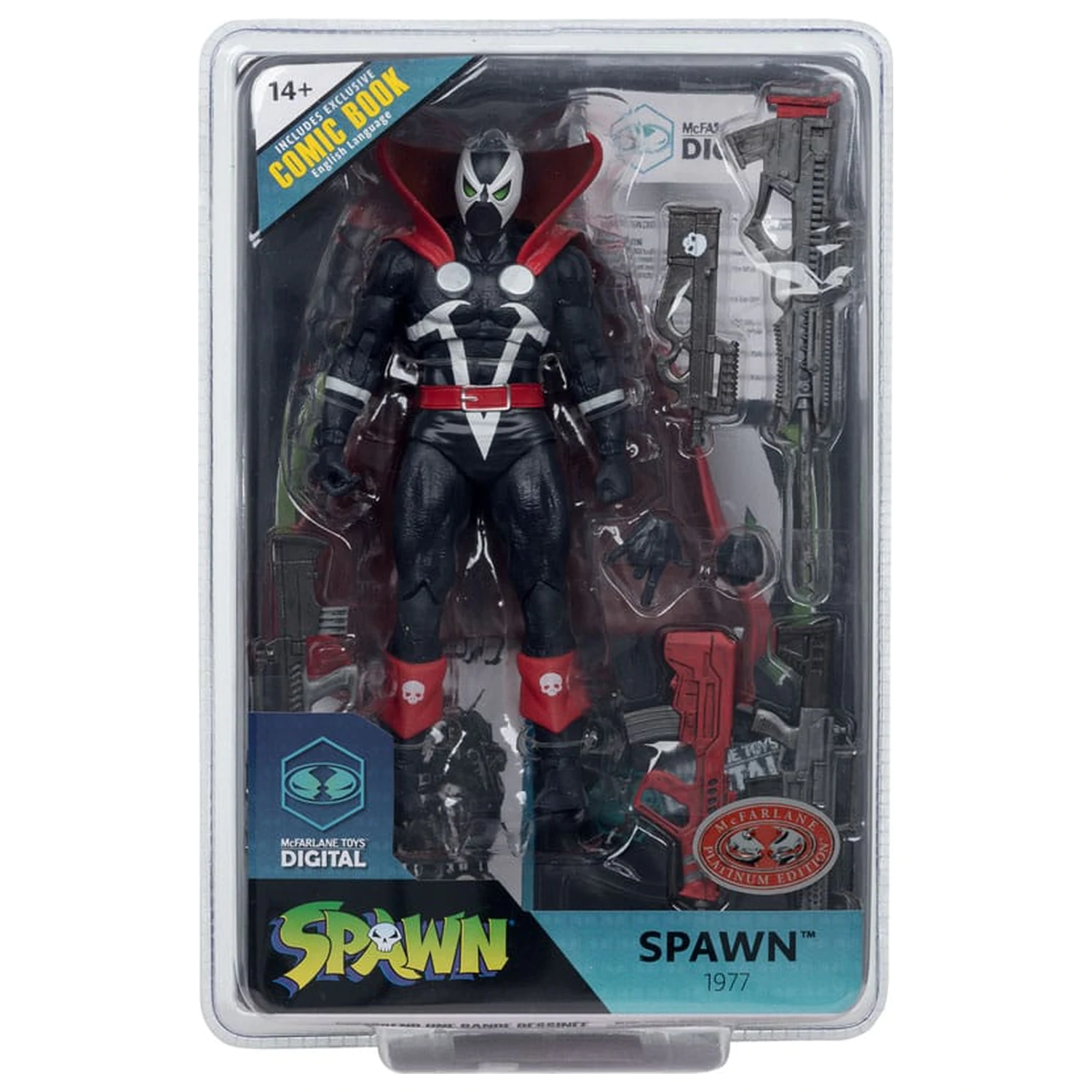 Spawn Page Punchers akcijska figura Spawn 1977 Crveno i crno (Chase) Crvena platina izdanje 18 cm fotografija proizvoda