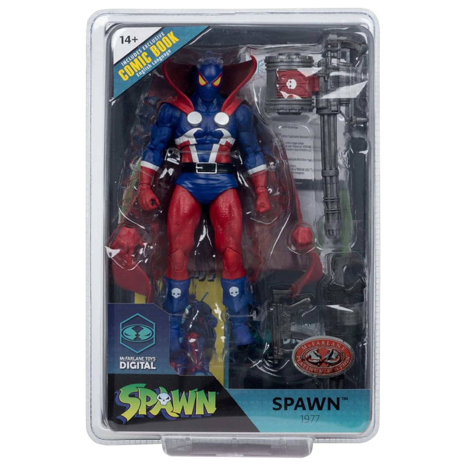 Spawn Page Punchers akcijska figura Spawn 1977 Red and Blue (Chase) Red Platinum Edition 18 cm fotografija proizvoda