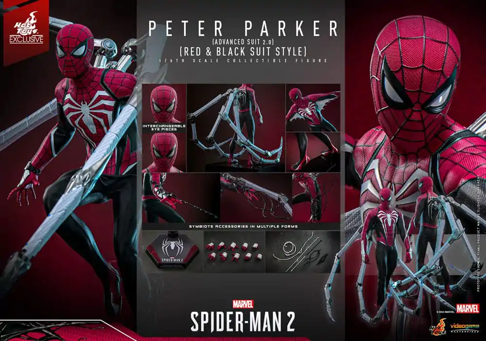 Spider-Man 2 Video Game Masterpiece akcijska figura 1/6 Peter Parker (Advanced Suit 2.0) (Red and Black Suit Style) 30 cm fotografija proizvoda