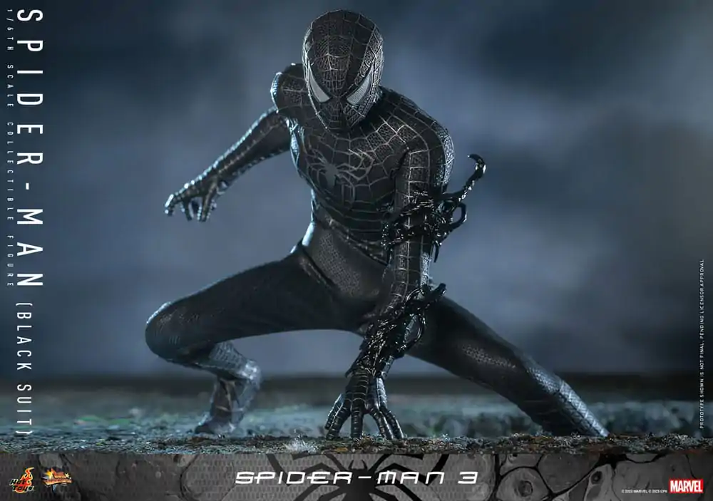 Spider-Man 3 Movie Masterpiece akcijska figura 1/6 Spider-Man (Black Suit) 30 cm fotografija proizvoda