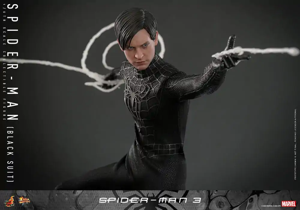 Spider-Man 3 Movie Masterpiece akcijska figura 1/6 Spider-Man (Black Suit) 30 cm fotografija proizvoda