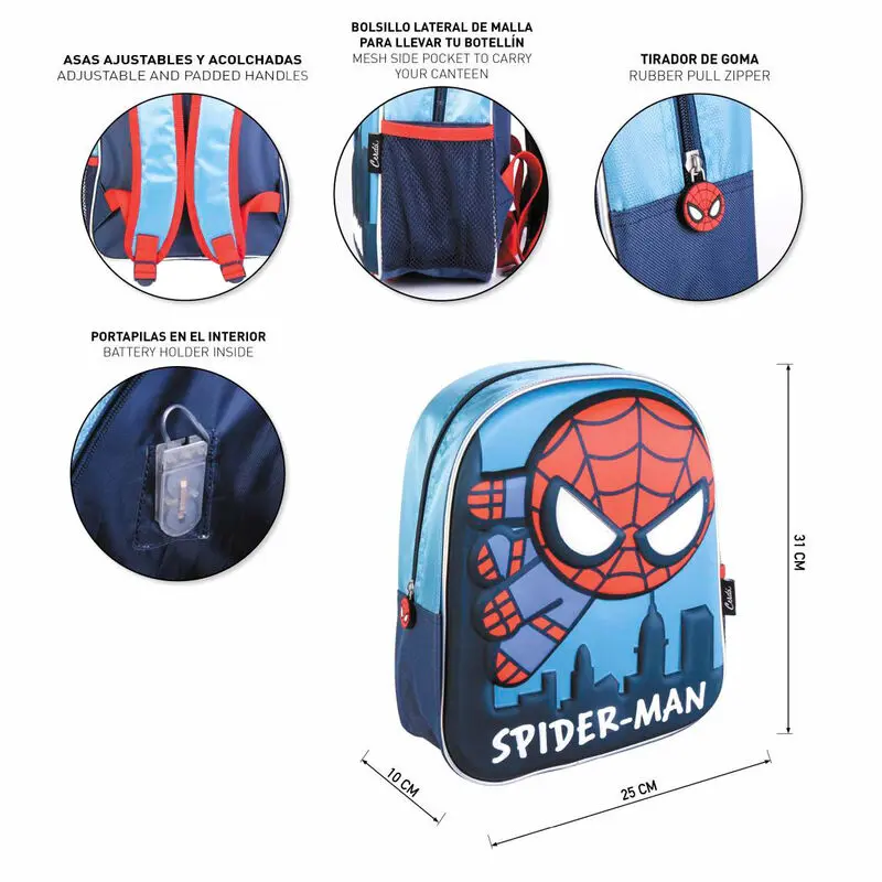 Marvel Spiderman 3D ruksak sa svjetlima 31cm fotografija proizvoda