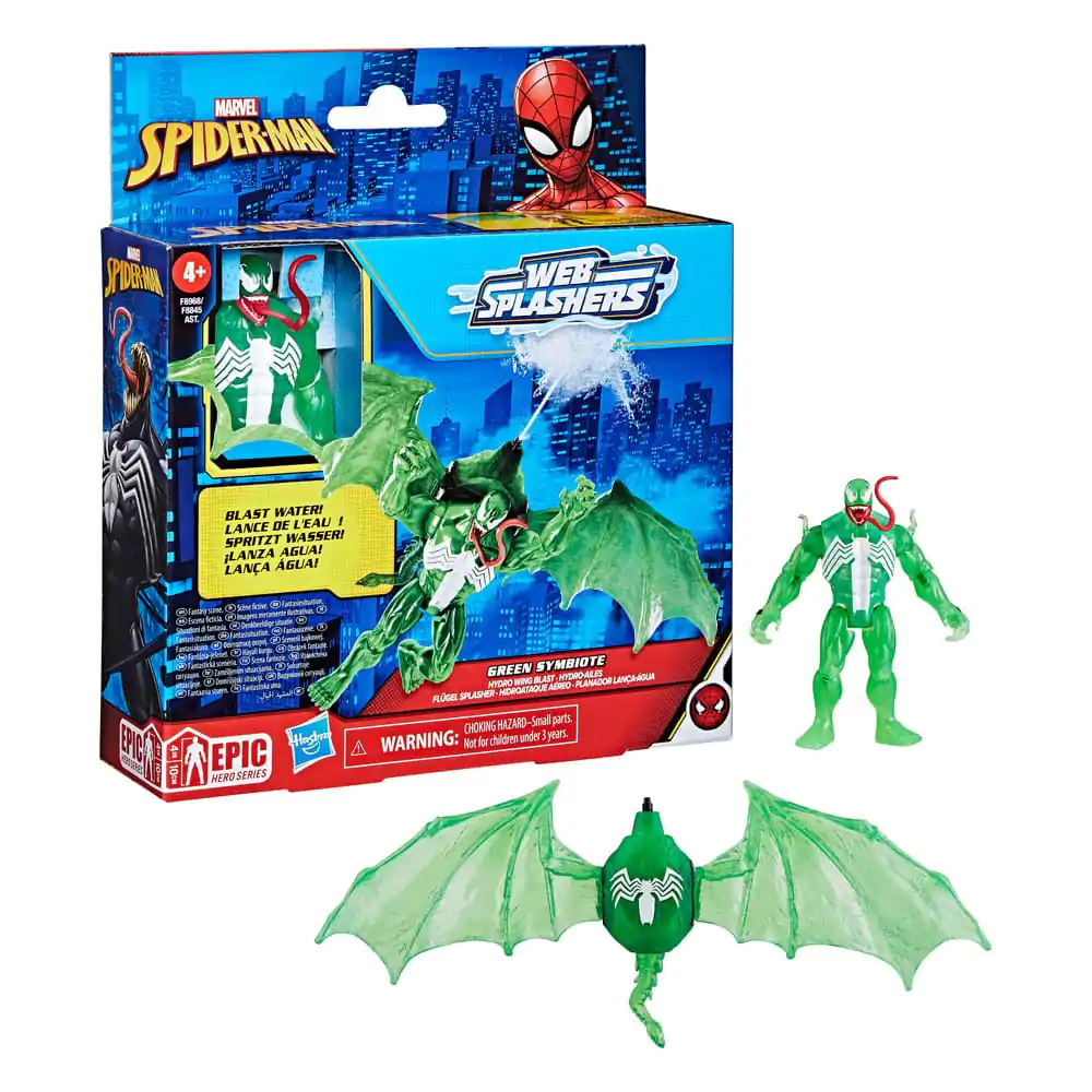 Spider-Man Epic Hero Series Web Splashers akcijska figura Green Symbiote Hydro Wing Blast 10 cm fotografija proizvoda