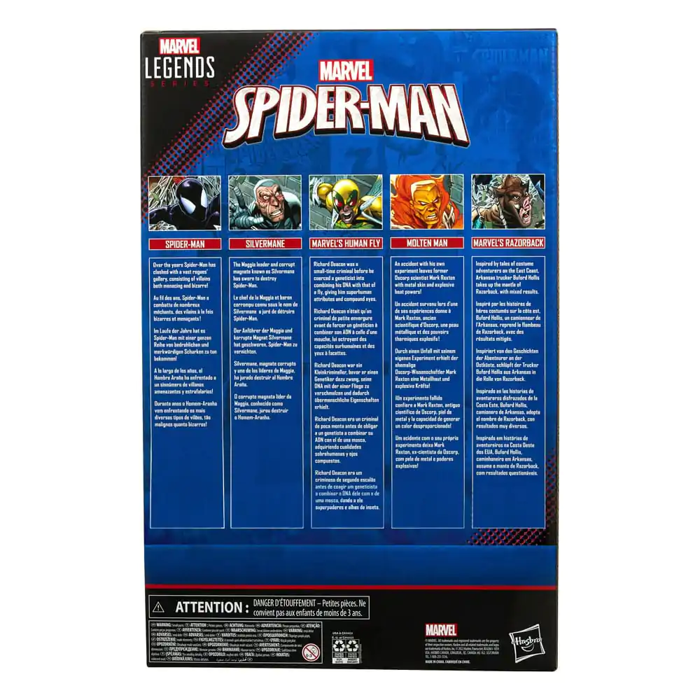 Spider-Man Marvel Legends akcijska figura 5-Pack Spider-Man, Silvermane, Human Fly, Molten Man, Razorback 15 cm fotografija proizvoda