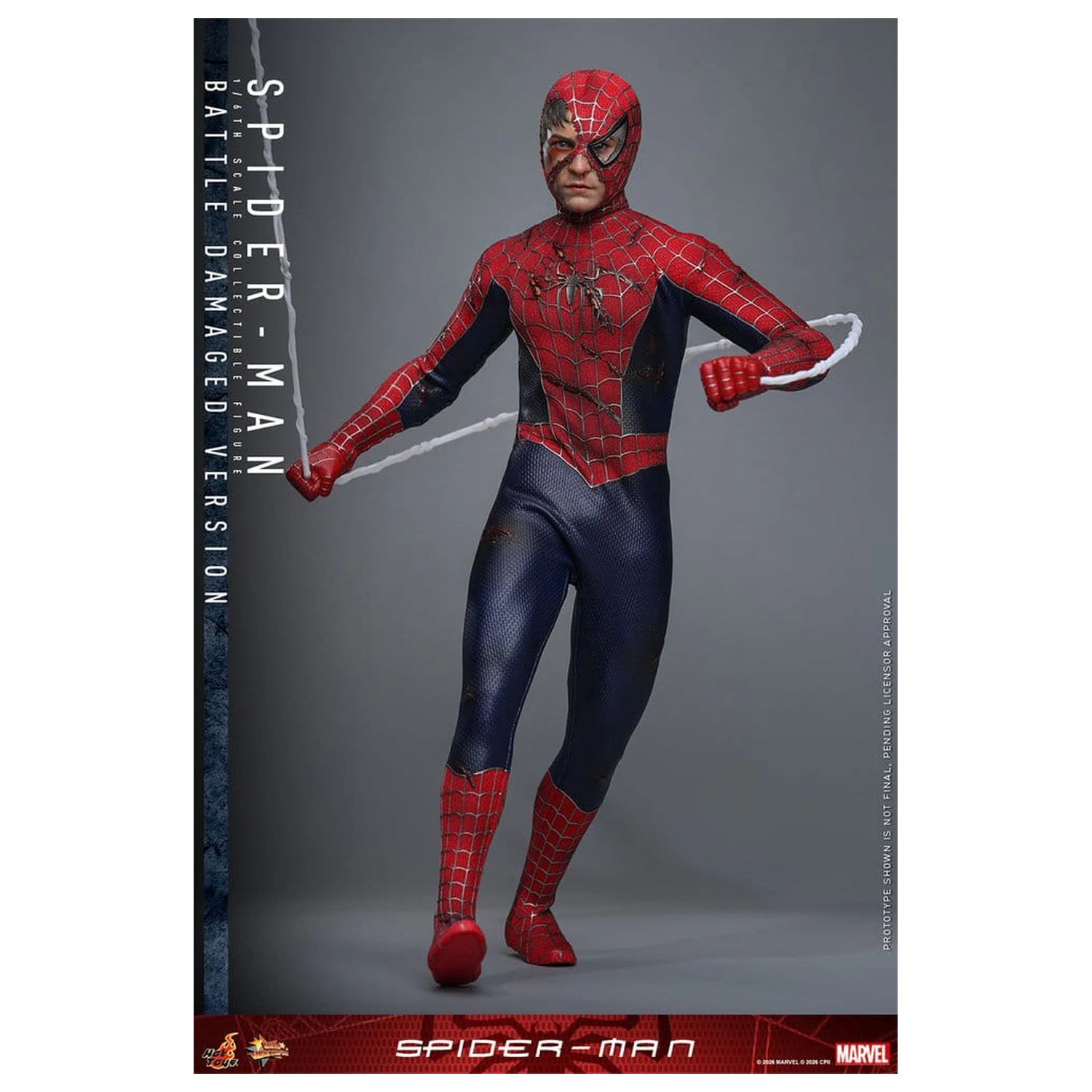 Spider-Man Movie Masterpiece akcijska figura 1/6 Spider-Man (Battle Damaged Version) 30 cm fotografija proizvoda