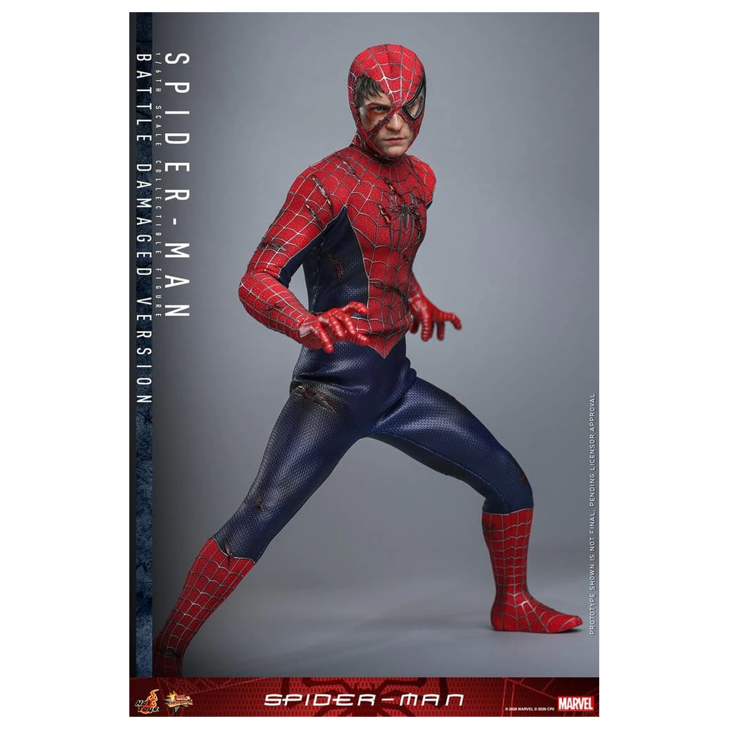 Spider-Man Movie Masterpiece akcijska figura 1/6 Spider-Man (Battle Damaged Version) 30 cm fotografija proizvoda