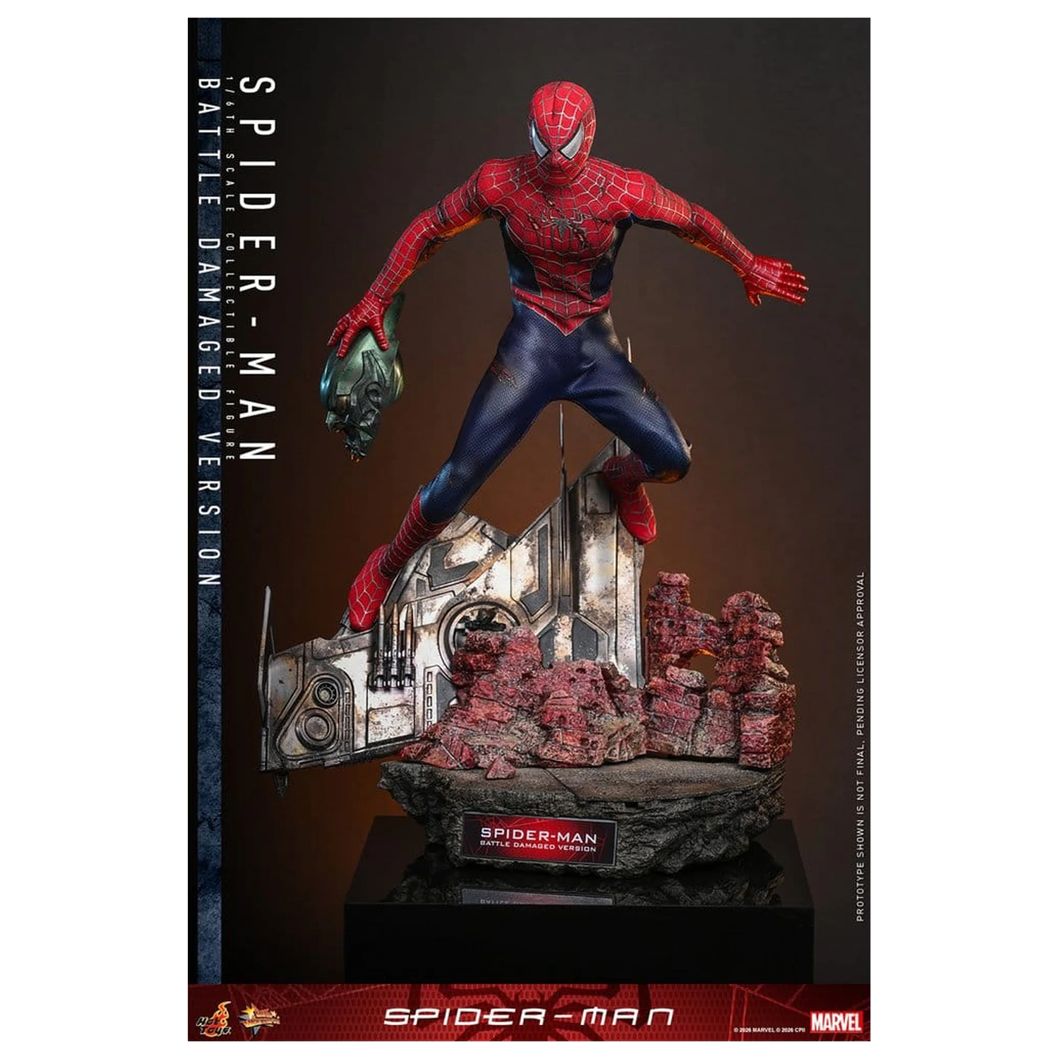 Spider-Man Movie Masterpiece akcijska figura 1/6 Spider-Man (Battle Damaged Version) 30 cm fotografija proizvoda