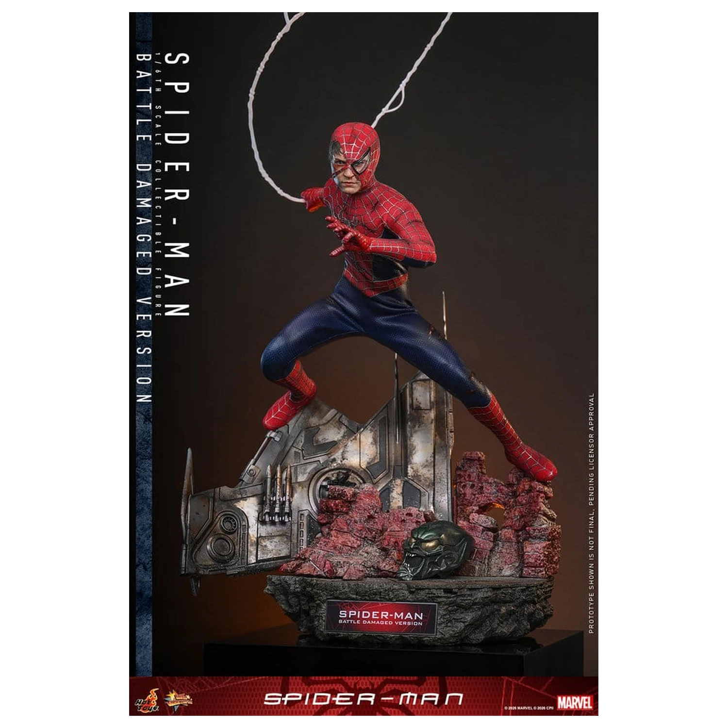 Spider-Man Movie Masterpiece akcijska figura 1/6 Spider-Man (Battle Damaged Version) 30 cm fotografija proizvoda