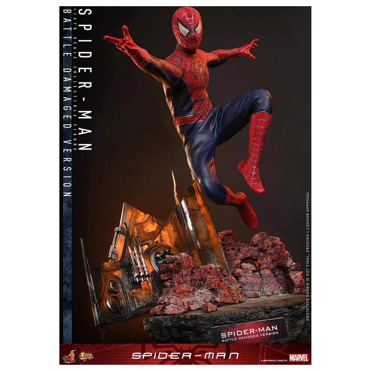 Spider-Man Movie Masterpiece akcijska figura 1/6 Spider-Man (Battle Damaged Version) 30 cm fotografija proizvoda