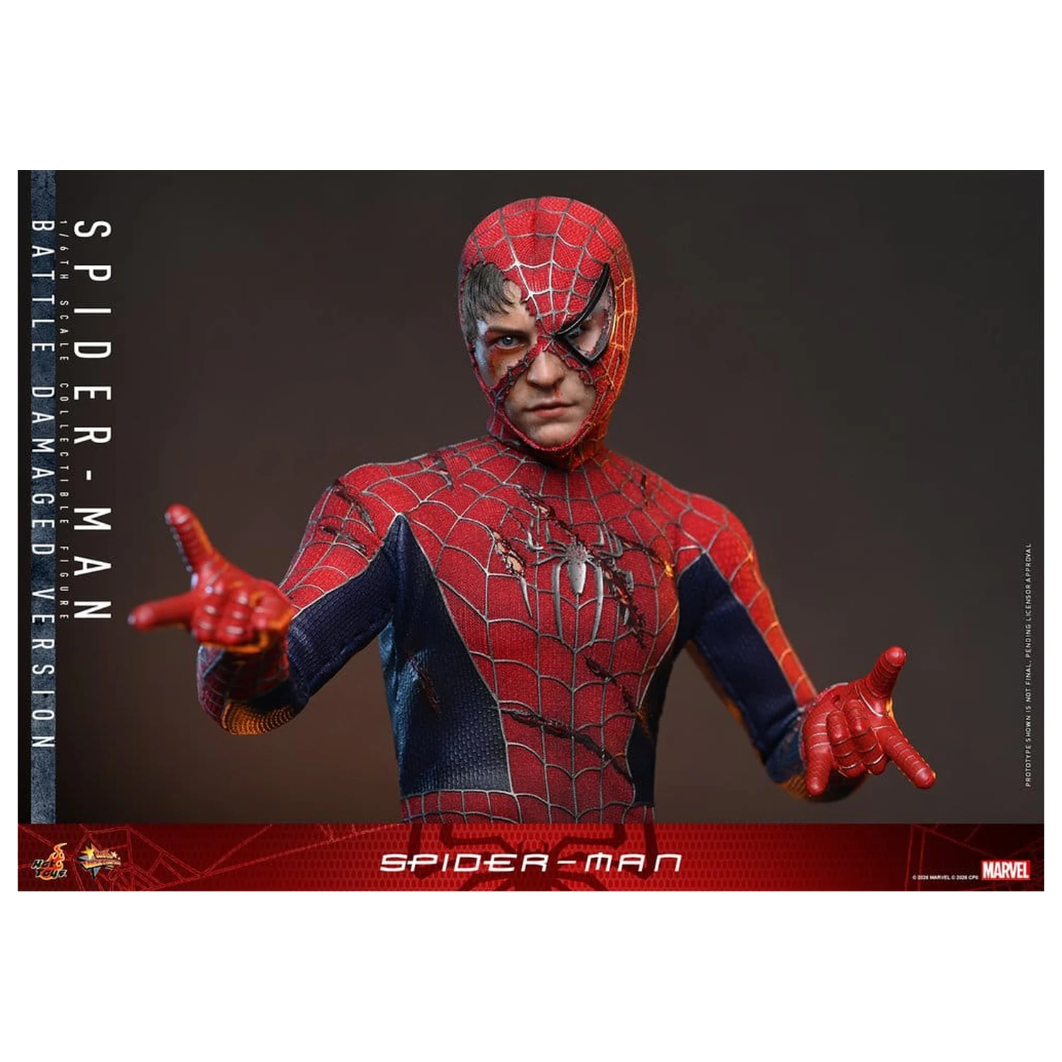 Spider-Man Movie Masterpiece akcijska figura 1/6 Spider-Man (Battle Damaged Version) 30 cm fotografija proizvoda