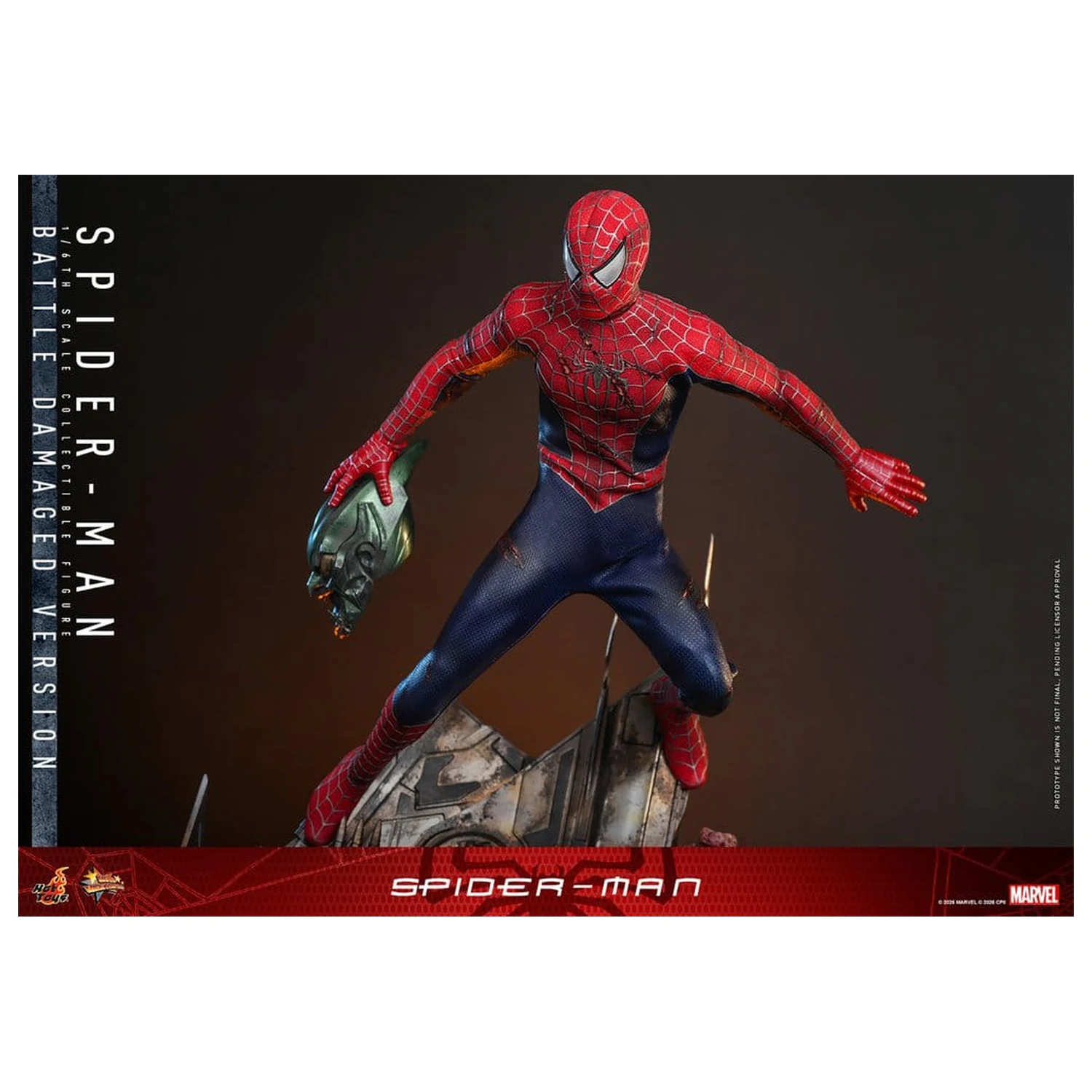 Spider-Man Movie Masterpiece akcijska figura 1/6 Spider-Man (Battle Damaged Version) 30 cm fotografija proizvoda