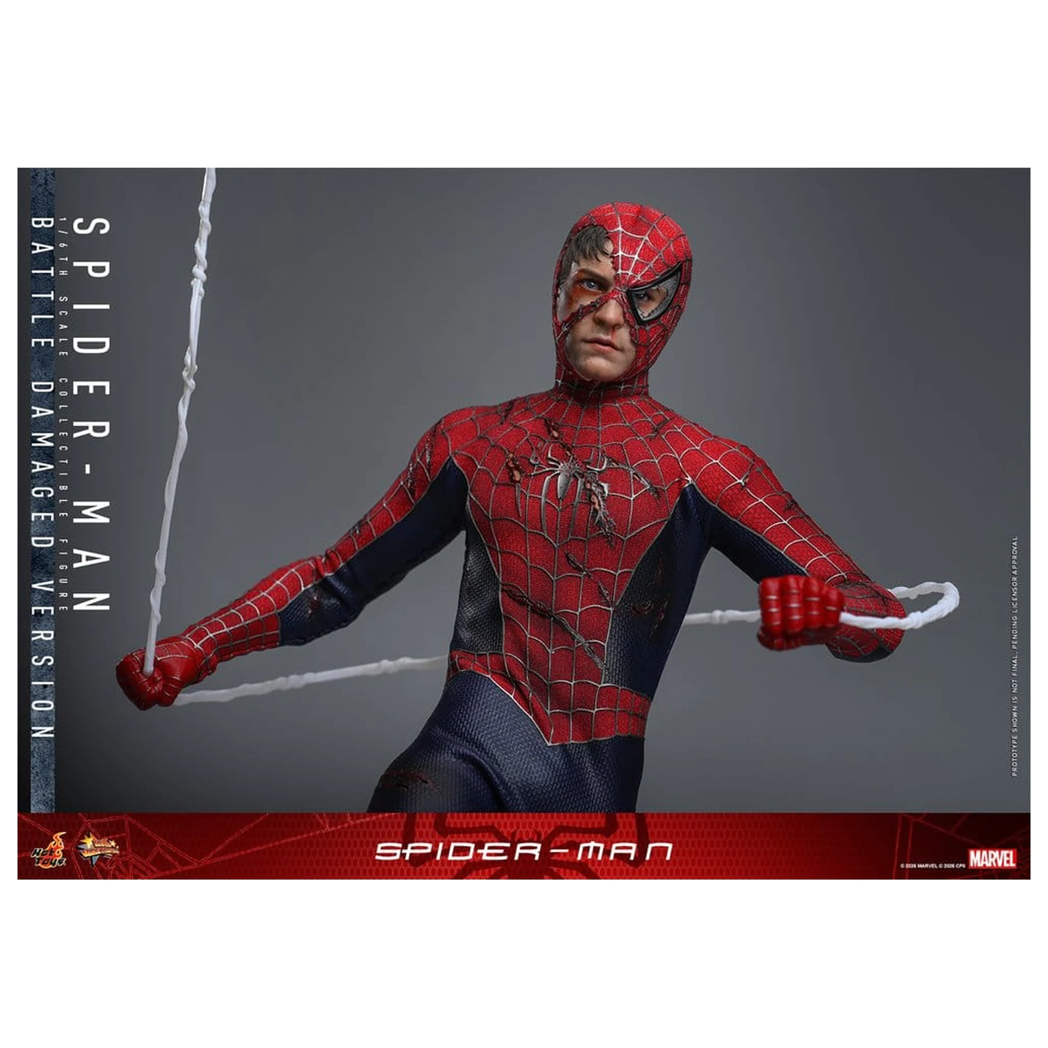 Spider-Man Movie Masterpiece akcijska figura 1/6 Spider-Man (Battle Damaged Version) 30 cm fotografija proizvoda