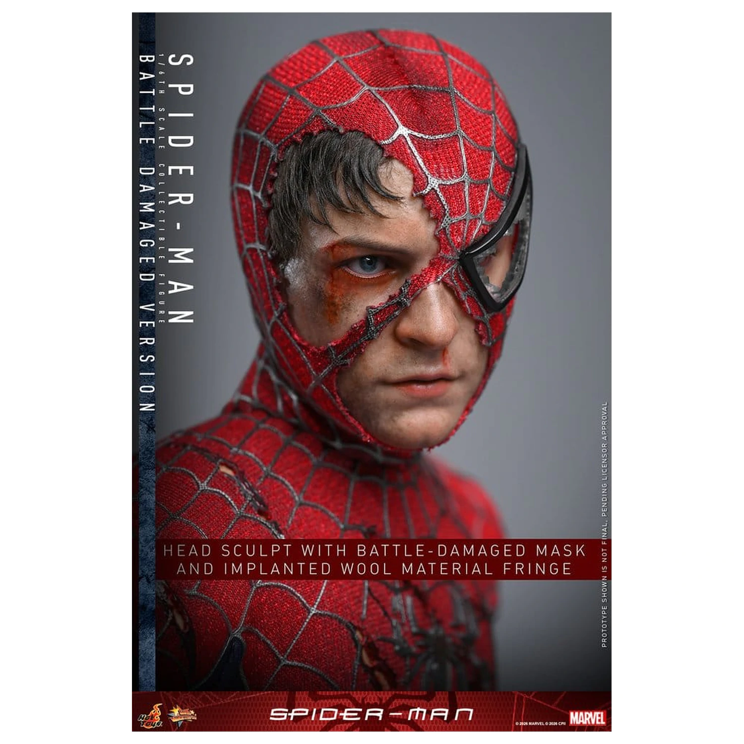 Spider-Man Movie Masterpiece akcijska figura 1/6 Spider-Man (Battle Damaged Version) 30 cm fotografija proizvoda