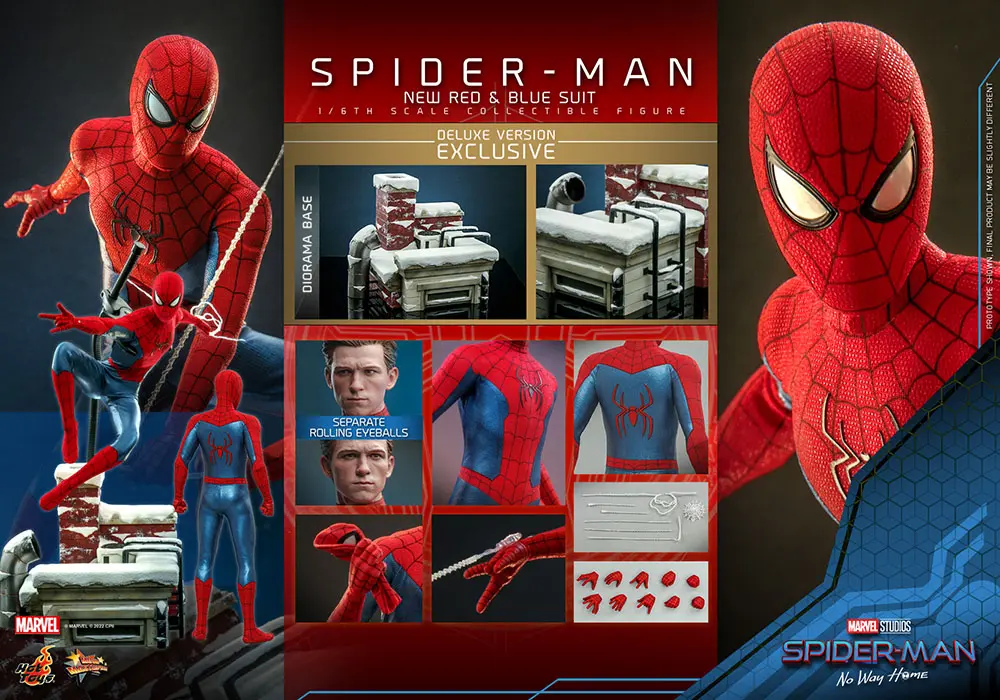 Spider-Man: No Way Home Movie Masterpiece akcijska figura 1/6 Spider-Man (New Red and Blue Suit) (Deluxe Version) 28 cm fotografija proizvoda