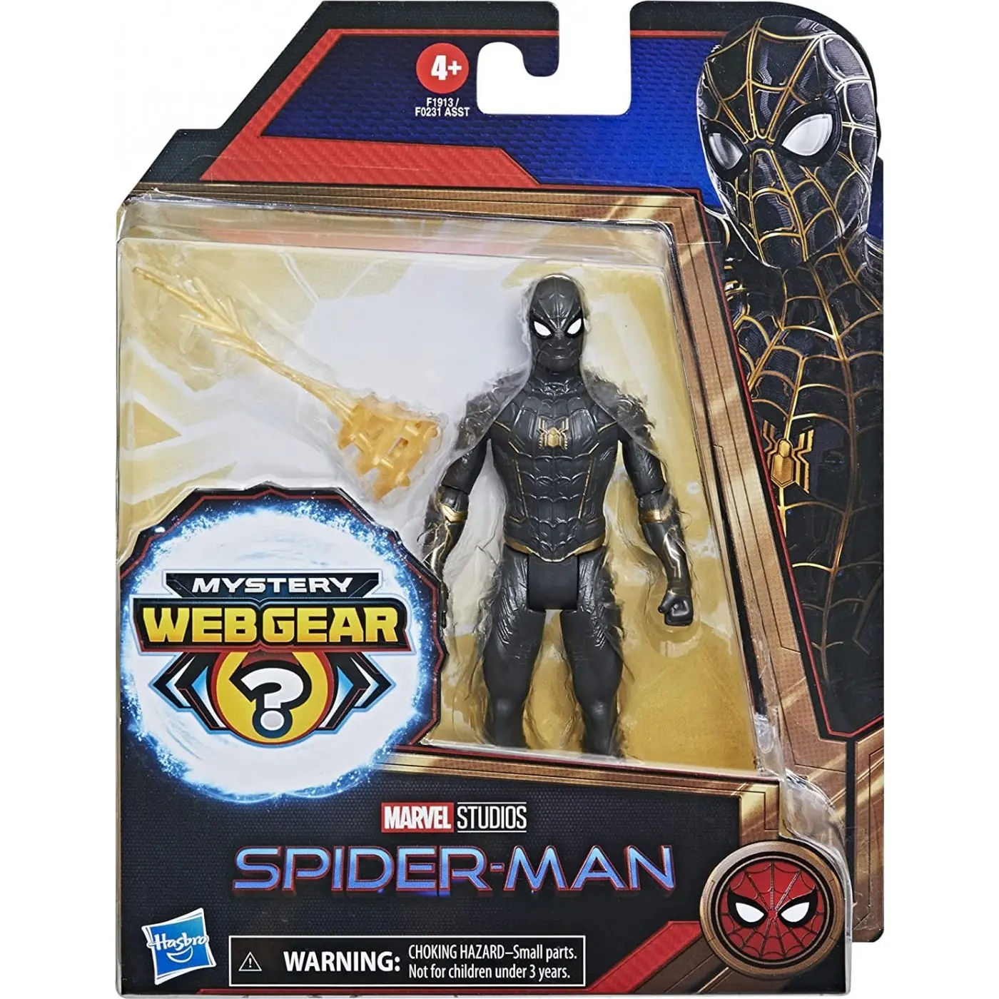 Spider-Man Pókember Black and Gold Suit Spider-Man Mystery Web Gear akcijska figura 13cm fotografija proizvoda