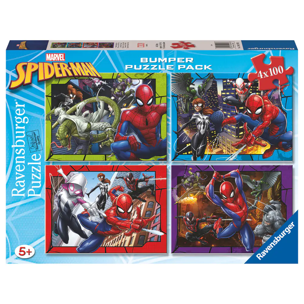 Marvel Spiderman puzzle 4x100 komada fotografija proizvoda