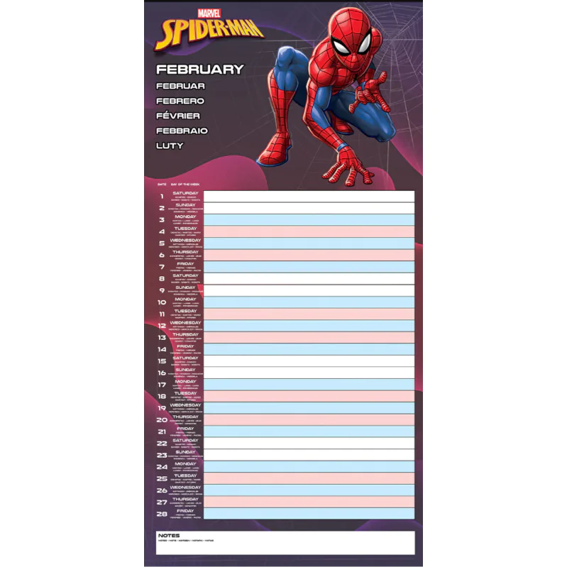 Marvel Spiderman kalendar za planiranje obitelji fotografija proizvoda