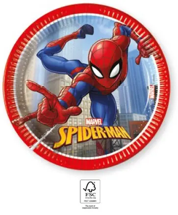 Spider-Man Crime Fighter, Spider-Man papirnati tanjuri 8 komada 20 cm FSC fotografija proizvoda