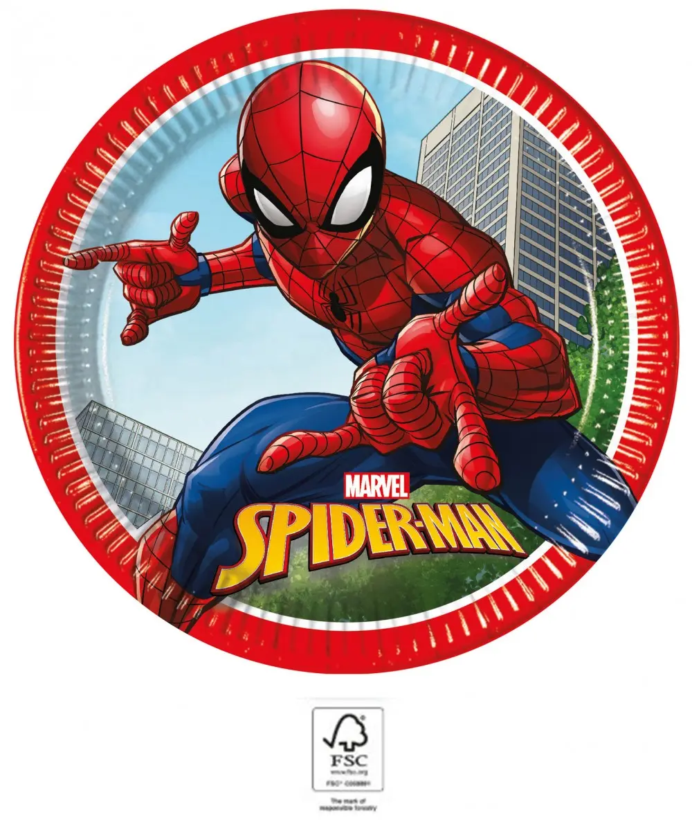 Spiderman Crime Fighter papirnati tanjuri 8 komada 23 cm FSC fotografija proizvoda